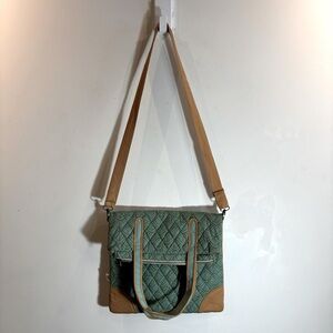 METISEKO Organic Cotton Quilted Zipper Closure Multiple Interior Pockets Bag